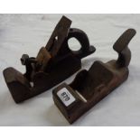 Two antique bull nosed woodworking planes