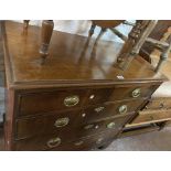 A 95cm 19th Century mahogany chest of two short and three long graduated drawers, set on bracket