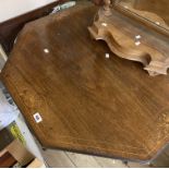 A 90cm Edwardian inlaid rosewood octagonal centre table, set on square tapered supports with X-