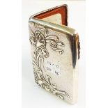 A silver purse with Art Nouveau embossed floral decoration and internal dance card - Birmingham