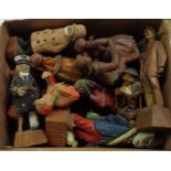 A box containing a large quantity of painted wood and painted figurines