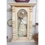 A later painted wood cased Vienna style wall clock with spring driven eight day gong striking