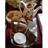 A Midwinter Stylecraft coffee set comprising coffee pot, six trios, cream jug and sugar and cake