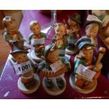 Eight Hummel musician and choir figurines