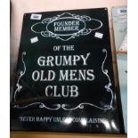 A modern tin sign for The Grumpy Old Mens Club