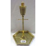 An old brass table lighter in the form of a street lamp - maker's mark to base