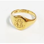 An 18ct. gold signet ring