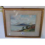 G. Trevor: a gilt framed watercolour view of the East Coast of Skye - signed and titled verso - 25cm