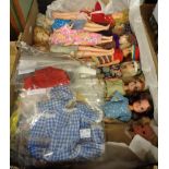 Eight 1960's/70's Sindy dolls with original clothing, shoes and boots - sold with three Sindy dupes