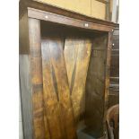 A 1.15m figured walnut veneered double wardrobe - cut in half