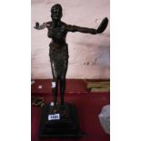 A modern Art Deco style bronzed figure of a dancing lady