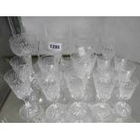 A selection of Brierley crystal cut drinking glasses including hocks, wines, sherry and champagne