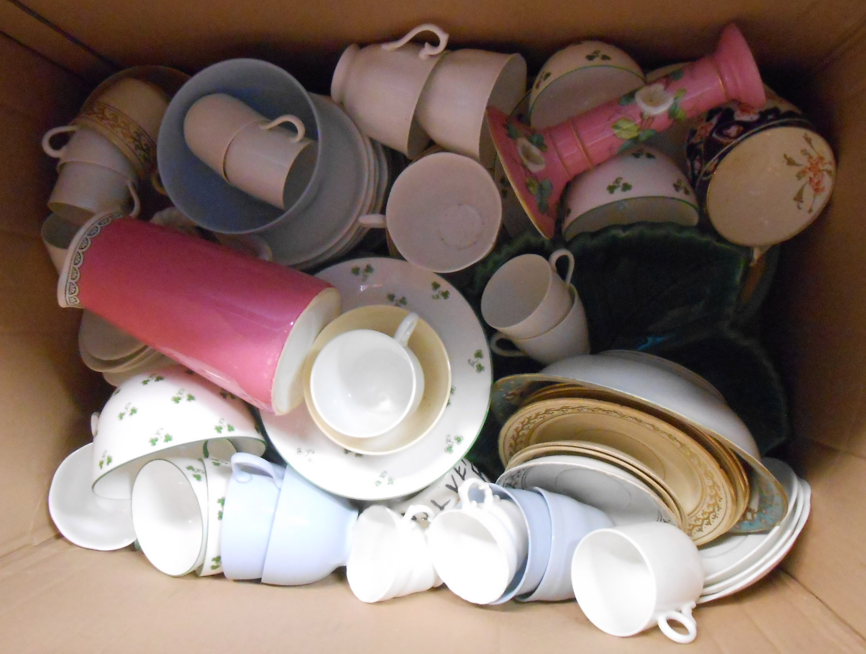 Two boxes containing assorted ceramic items including Shelley part tea set, etc. - Image 2 of 2