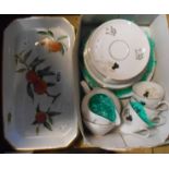 A vintage K.P.M. Berlin part tea set - sold with a Royal Worcester Evesham oven proof dish