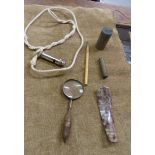 A WW II period ARP whistle - sold with a small quantity of collectable items