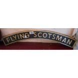 A modern painted cast iron Flying Scotsman sign