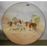 A large Royal Doulton decorative charger The Meet D4326 with transfer printed and hand painted