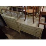 A 78cm vintage French style white painted dressing chest with swing mirror and three drawers under -