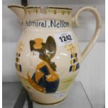 An early 19th Century Leeds creamware Admiral Nelson/Captain Berry commemorative pottery jug circa