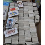 A box containing a large collection of sets and parts set of cigarette cards including John Player