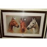 S.L. Crawford: a framed coloured racehorse print entitled We Three Kings - glass a/f