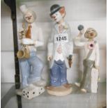 A Lladro clown figurine - sold with two other Spanish porcelain examples