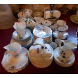 A large quantity of assorted teawares including Susie Cooper part coffee set, Colclough ivy