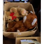 A box containing a quantity of vintage and later teddy bears