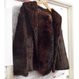 A vintage brown fur coat and matching stole