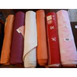 Six rolls of vintage Japanese kimono silk