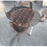 A cast iron cauldron form barbecue