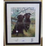 Nigel Hemming: a framed signed limited edition coloured print entitled Work - numbered 457/500 and