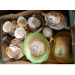A box containing assorted ceramic items including Carltonware Registered Australian Design cheese