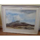 B. Critchley-Salmonson S.W.A: a framed watercolour view of Hound Tor, Dartmoor - signed - 46.5cm X