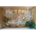 A small box containing a quantity of glassware including sundae dishes, glasses, etc.