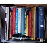 A box containing a collection of antiques reference books - various subjects
