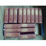 Charles Dickens: 15vols, red gilt cloth, Pub. The Waverley Book Company - various condition