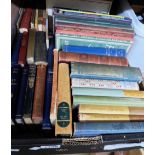 A box containing a collection of mainly vintage 8vo. hard back books - various subjects and
