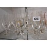 A quantity of Dartington crystal goblets, wine glasses and carafes of various style