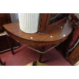 a 1.34m 19th Century mahogany demi-lune side table, set on square legs