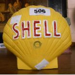 A modern Shell Oil painted cast metal money box