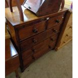 An 88cm 19th Century mahogany chest of two short and three long graduated drawers, set on bracket