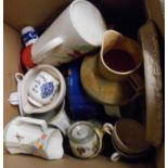 A box containing a quantity of assorted ceramic items