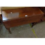 An 87cm 19th Century mahogany Pembroke table, set on turned legs with brass casters - a/f