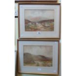 Edwin Charles Pascoe Holman: a pair of gilt framed watercolours, one depicting a view near