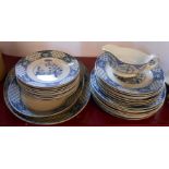 A quantity of blue and white Melba ware china comprising assorted sized plates, meat plates, etc.