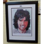 Ron Chadwick: a signed limited edition coloured print portrait of George Best - 277/995