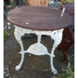 A Britannia old wrought iron table