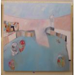 Kathryn Matthews: oil on panel entitled Sunrise Over Calm Sea - signed and inscribed verso 2006 -