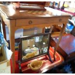 A 69cm mahogany occasional table with chess board inlaid top and frieze drawer, set on slender